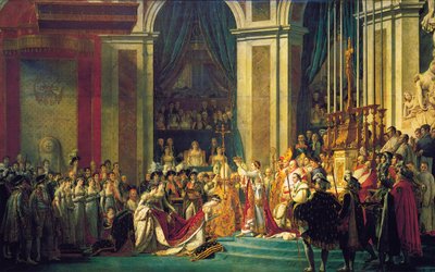 De Kroning van Napoleon in de Notre-Dame de Paris op 2 december 1804 door Jacques Louis David