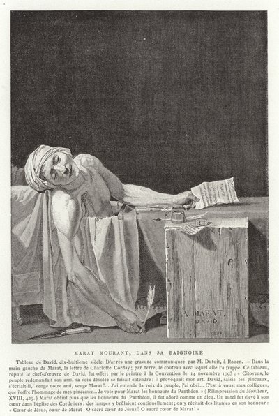 De Dood van Marat, 1793 door Jacques Louis David