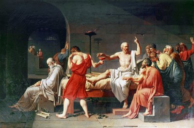 De dood van Socrates, 4e eeuw v.Chr., 1787 door Jacques Louis David