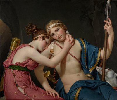 Het afscheid van Telemachus en Eucharis, 1818 door Jacques Louis David