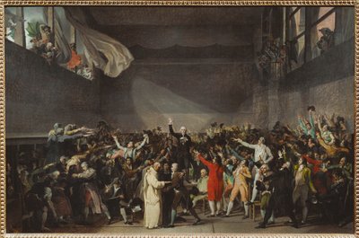 De eed van het Jeu de Paume, toen de Drie Rijken weigerden zich op koninklijk bevel te ontbinden ... door Jacques Louis David