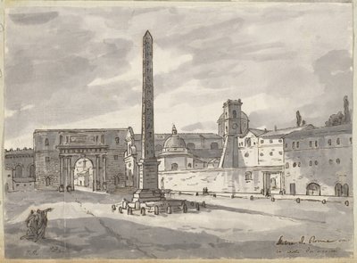 Het Piazza del Popolo door Jacques Louis David