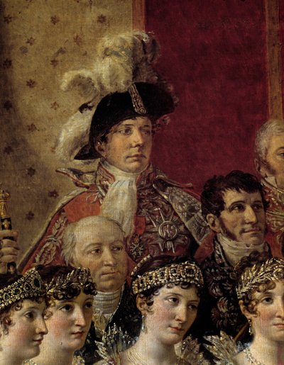 Het Ritueel van Napoleon. Detail met Pauline Bonaparte (Prinses Borghese) door Jacques Louis David