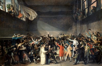 De eed op de tennisbaan, 20 juni 1789 door Jacques Louis David