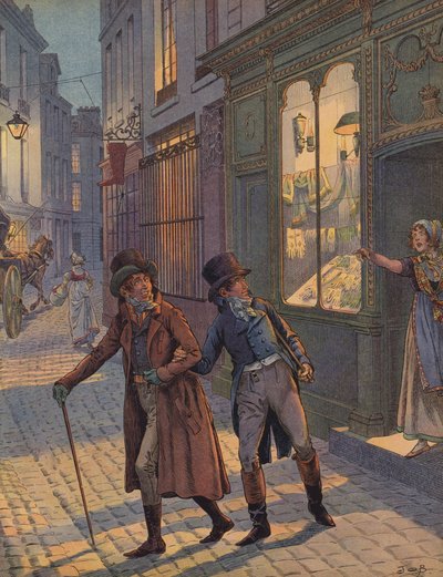 Een Straatscène in Parijs door Jacques Marie Gaston Onfray de Breville (Job)