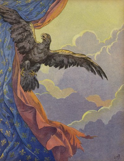 Een adelaar die de lucht in stijgt door Jacques Marie Gaston Onfray de Breville (Job)
