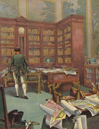 Napoleon Bonaparte raadpleegt kaarten in zijn studeerkamer door Jacques Marie Gaston Onfray de Breville (Job)