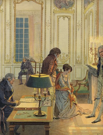 Napoleon Bonaparte neemt afscheid van zijn vrouw door Jacques Marie Gaston Onfray de Breville (Job)