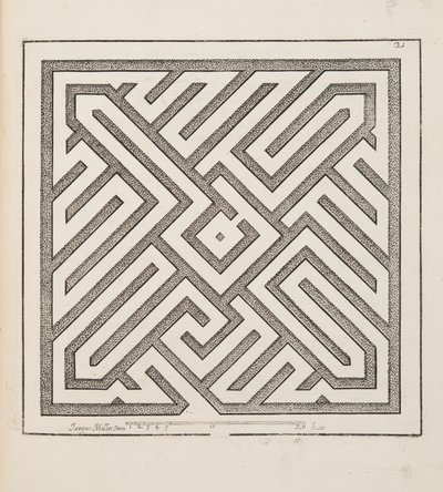 Ontwerp voor Parterre, uit Theatre des Plans et Jardinages, uitgegeven 1652 (gravure) door Jacques Mollet