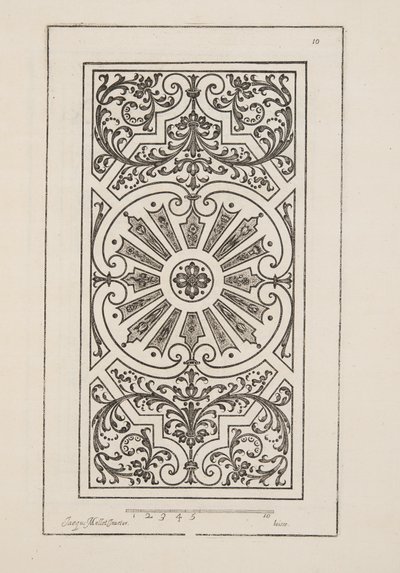 Ontwerp voor Parterre, uit Theatre des Plans et Jardinages, pub.1652 door Jacques Mollet