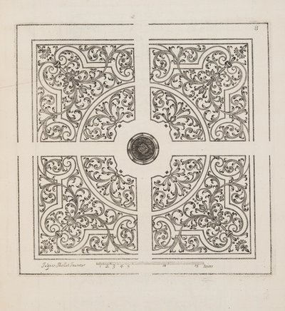 Ontwerp voor Parterre, uit Theatre des Plans et Jardinages, pub.1652 door Jacques Mollet