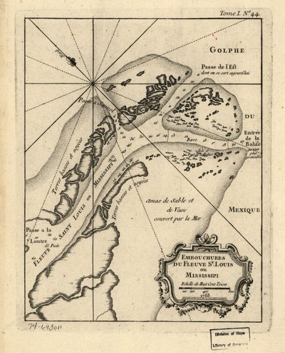 Monden van de St. Louis of Mississippi. 1763. LOC 74693011 door Jacques Nicolas Bellin