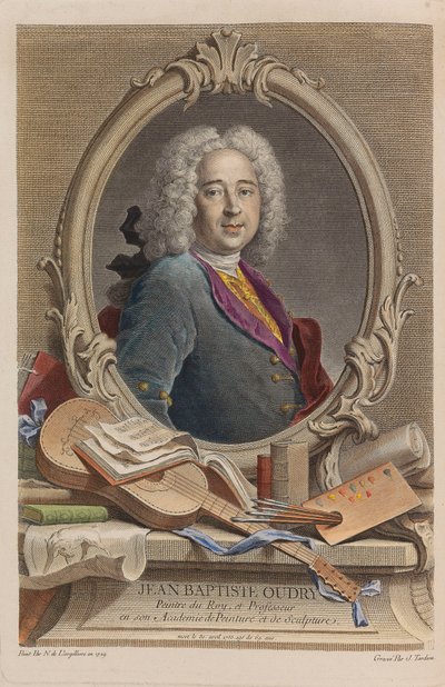 Portret van Jean-Baptiste Oudry 1686-1755, 1755 door Jacques Nicolas Tardieu