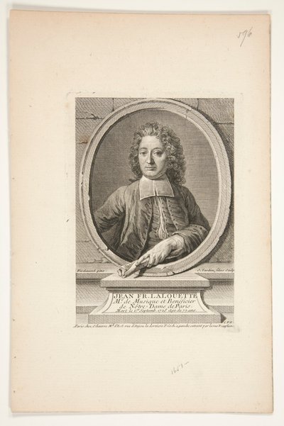 Portret van Jean François Lalouette door Jacques Nicolas Tardieu