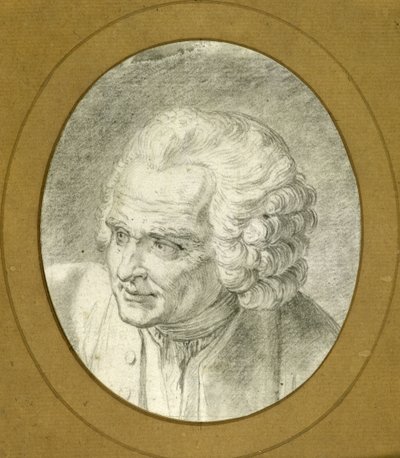 Portret van Jean-Jacques Rousseau 1712-1778, 1775 door Jacques Philippe Caresme