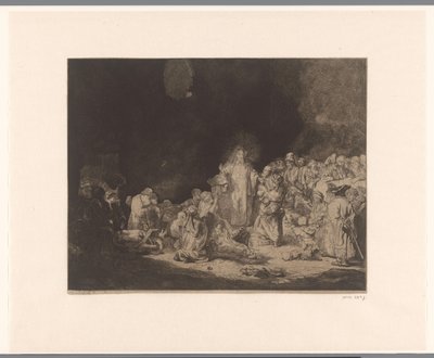 Christus predikend (De honderd gulden prent) door Jacques Philippe Le Bas