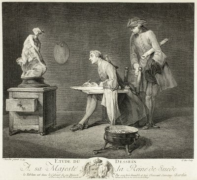 De tekenles door Jacques Philippe Le Bas