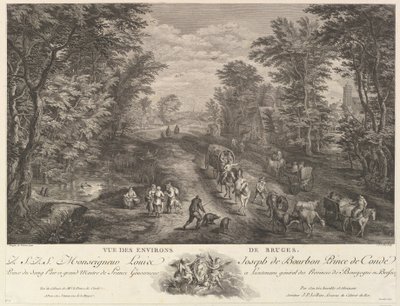 Uitzicht op de omgeving van Brugge door Jacques Philippe Le Bas