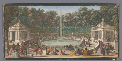 Gezicht op het Bosquet des Dômes in de Tuin van Versailles door Jacques Rigaud (possibly)