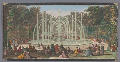 Gezicht op het Bosquet des Trois Fontaines in de Tuin van Versailles door Jacques Rigaud (possibly)
