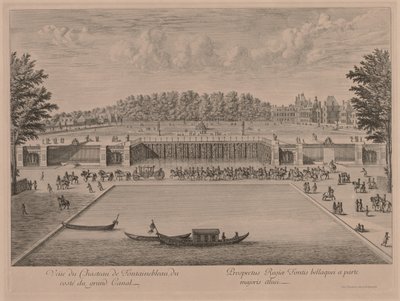 Kasteel Fontainebleau vanaf het Grote Kanaal door Jacques Rigaud