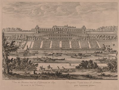 Kasteel van St. Germain en Laye vanaf de rivier door Jacques Rigaud