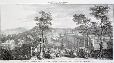 Uitzicht op het Kasteel in het park van St Cloud, aan de kant van de grote laan door Jacques Rigaud