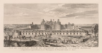Vue du Château royal de Chambord, du côté de la Porte royale door Jacques Rigaud