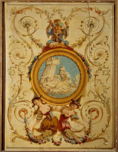 Decoratief paneel van de Turkse kamer van de Graaf van Artois in Versailles door Jacques Rousseau