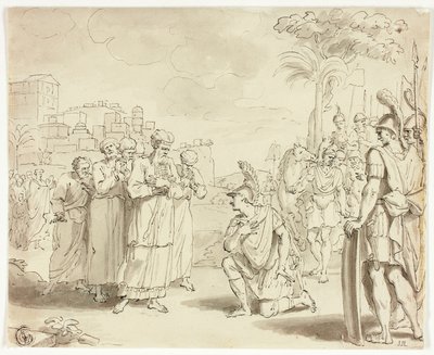 Alexander voor hogepriester door Jacques Stella