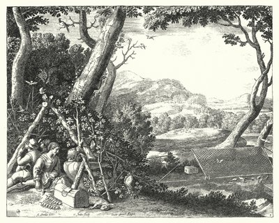 Vogels vangen (gravure) door Jacques Stella