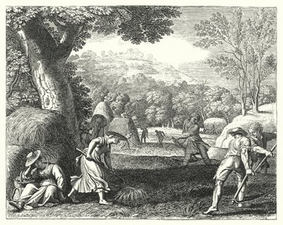 Oogstscene door Jacques Stella
