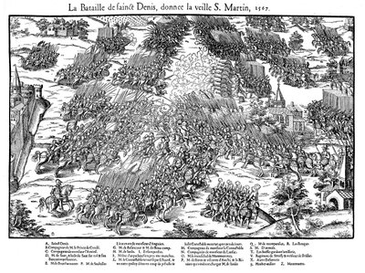 Slag bij St Denis, Franse Religieuze Oorlogen door Jacques Tortorel