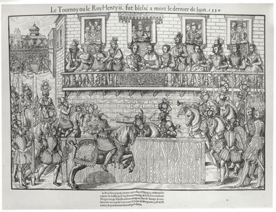 Toernooi waar Henri II een fatale wond opliep, 30 juni 1559 door Jacques Tortorel