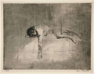 Nu couché (Liggend Naakt) door Jacques Villon