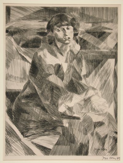 Portret van een jonge vrouw door Jacques Villon