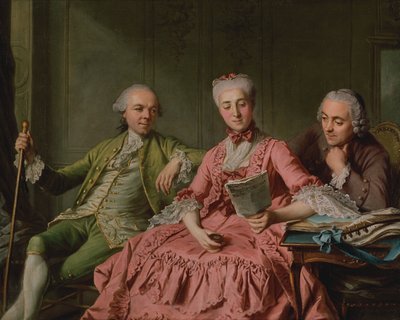 Vermoedelijk portret van de Hertog van Choiseul en twee metgezellen door Jacques Wilbaut