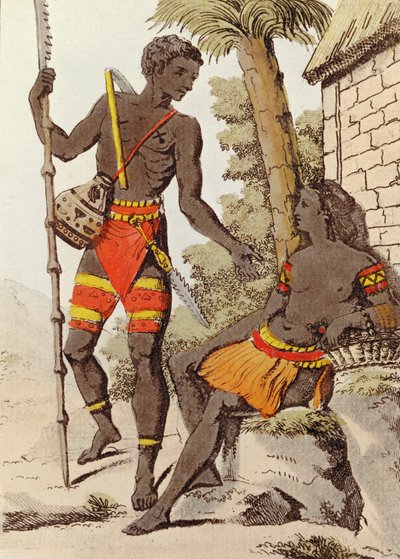 Man en vrouw van de Palau-eilanden, 1805 door Jacques after Grasset de Saint Sauveur