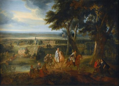 Rudolf van Habsburg geeft zijn paard aan een priester die het viaticum brengt, ca. 1613-86 door Jacques d