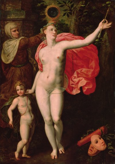Venus en Cupido, Allegorie van de Waarheid door Jacques de Backer
