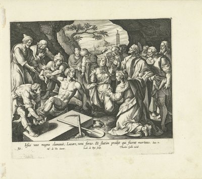 Opwekking van Lazarus door Jacques de Bie