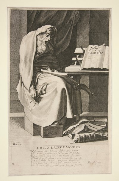 Chilo Lacedaemonius, nr. 3 uit de serie De Zeven Wijze Mannen van Griekenland door Jacques de Gheyn III