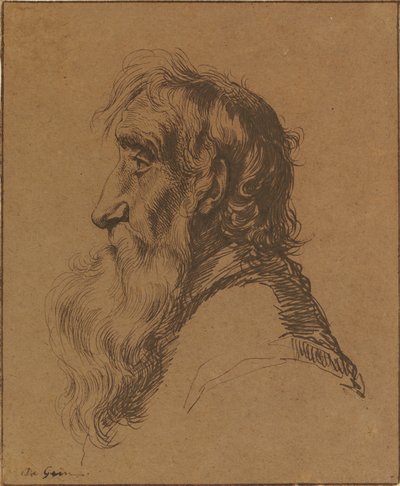 Hoofd van een oude man door Jacques de Gheyn III
