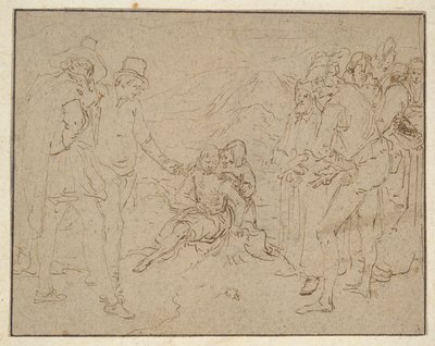 Job op een Mishoop, Getest door zijn Vrienden door Jacques de Gheyn II