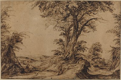 Landschap met Slapende Boeren door Jacques de Gheyn II
