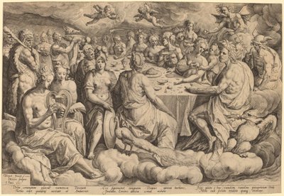 Banket van de goden op de bruiloft van Peleus en Thetis door Jacques de Gheyn II, after Crispen van den Broecke