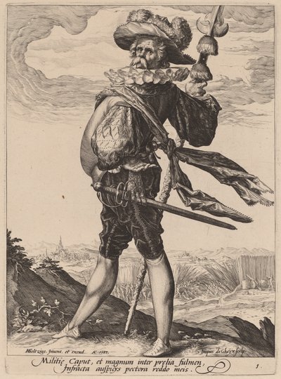 Kolonel door Jacques de Gheyn II after Hendrik Goltzius