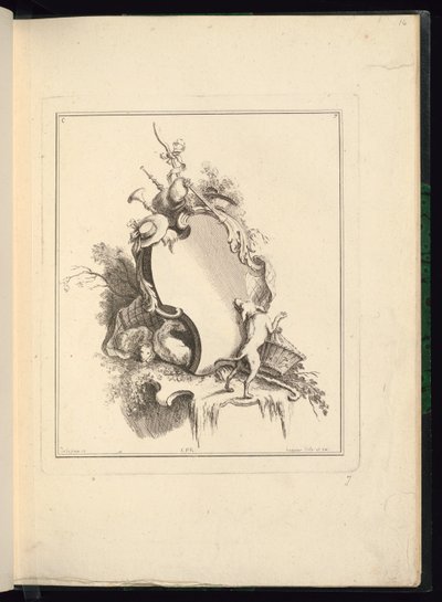 Ontwerp voor een Cartouche met Pastorale Motieven door Jacques de Lajoüe