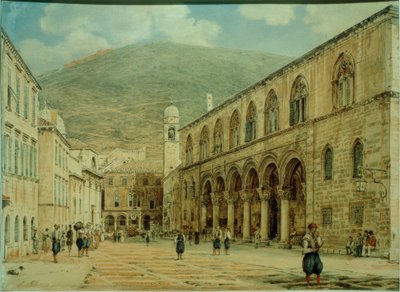 Plein in Ragusa (Dubrovnik) door Jakob Alt