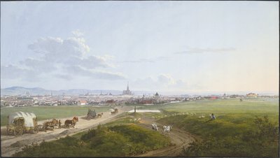 Uitzicht op Wenen vanaf de Spinner op het Kruis, 1817 door Jakob Alt